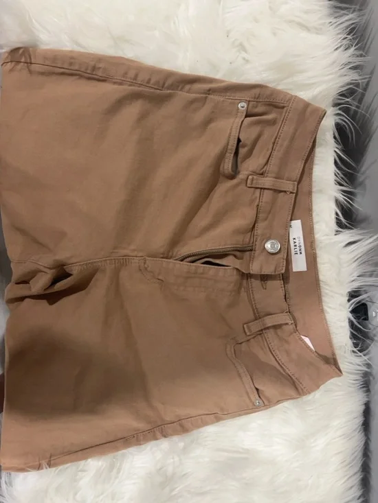 Wide Leg Cotton Pants in Camel - Picture 4 of 4
